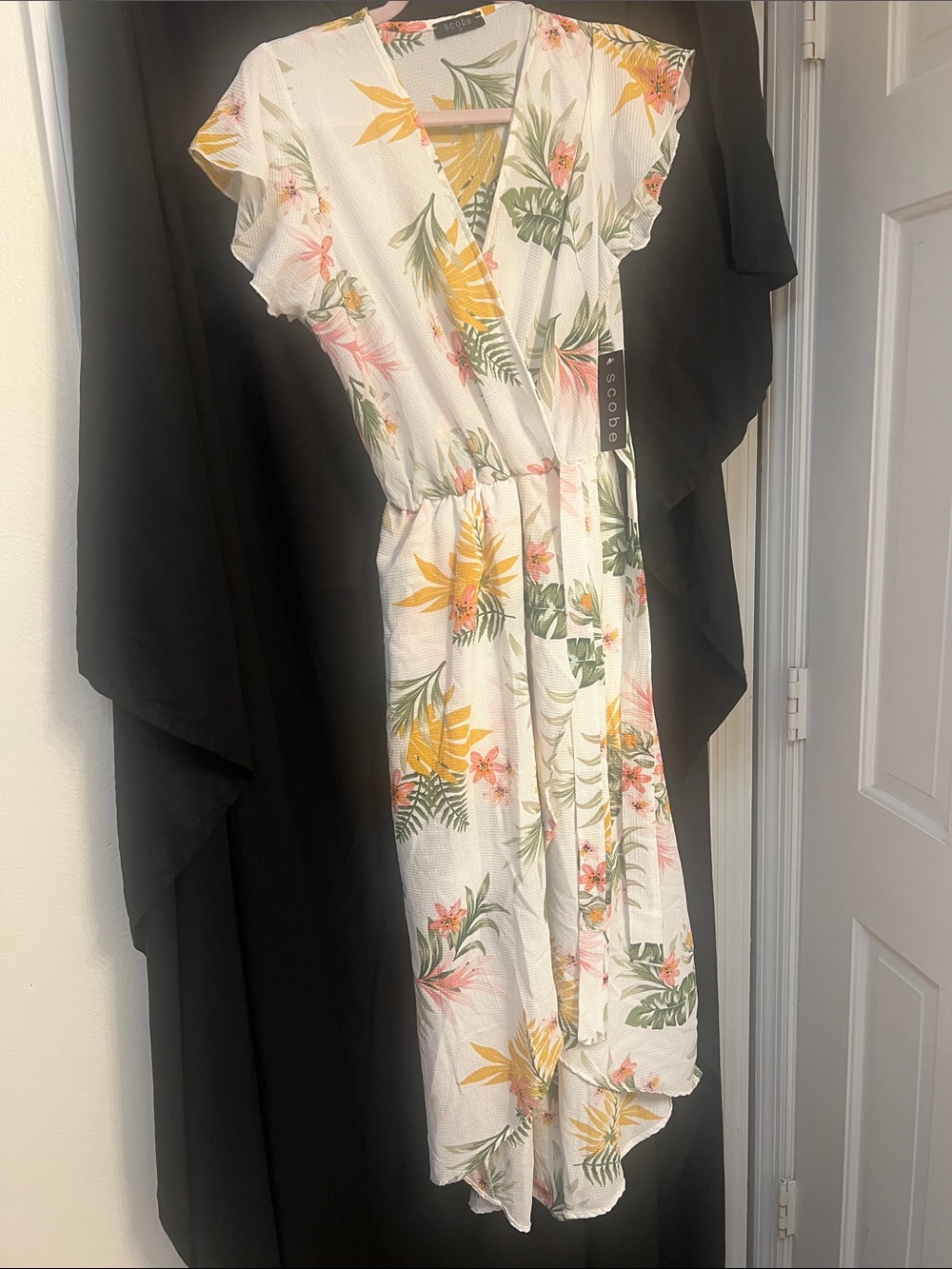 Floral Wrap Midi Dress in White by A New Day